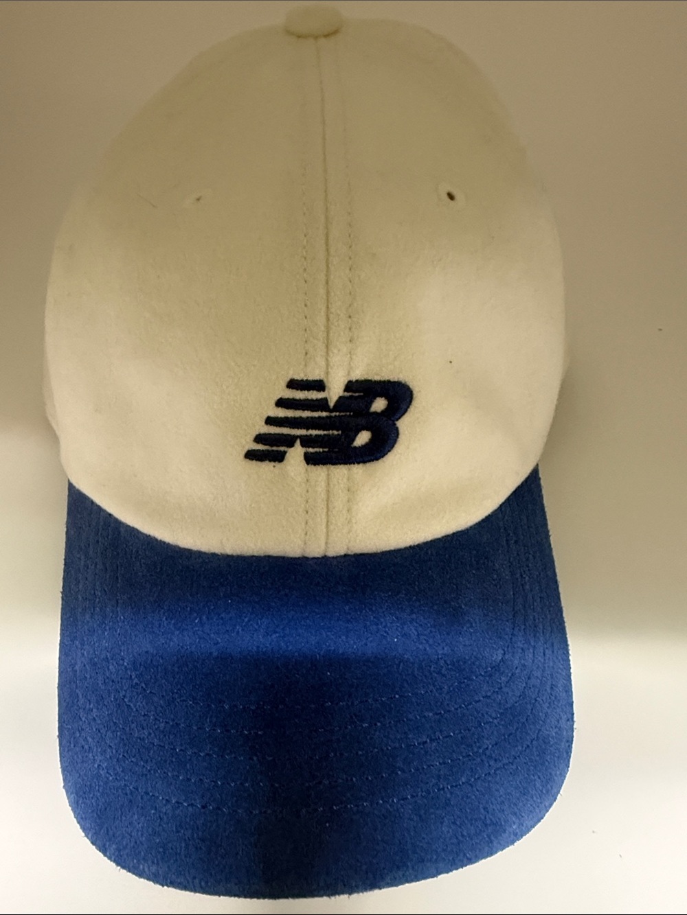 New Balance Cream Cap with Blue Brim
